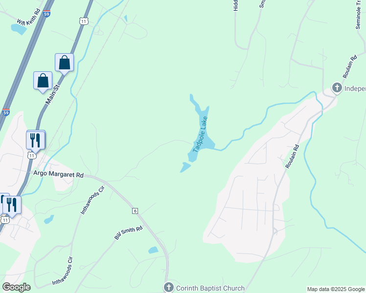 map of restaurants, bars, coffee shops, grocery stores, and more near 514 Farm Lake Road in Trussville