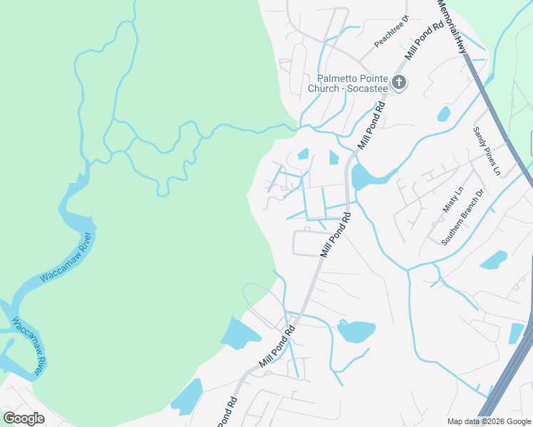 map of restaurants, bars, coffee shops, grocery stores, and more near 6115 Brothers Hill Road in Myrtle Beach