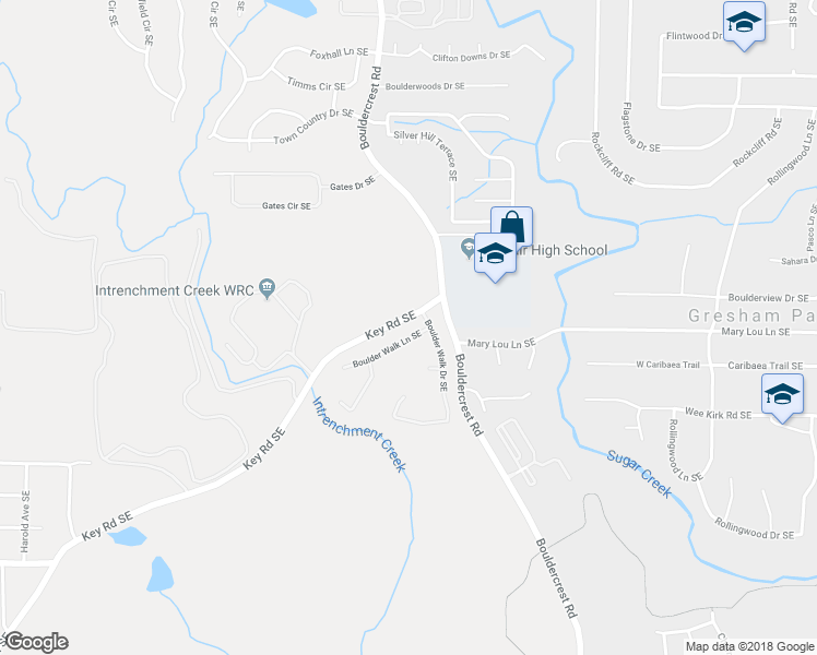map of restaurants, bars, coffee shops, grocery stores, and more near 1778 Boulder Walk Lane Southeast in Atlanta