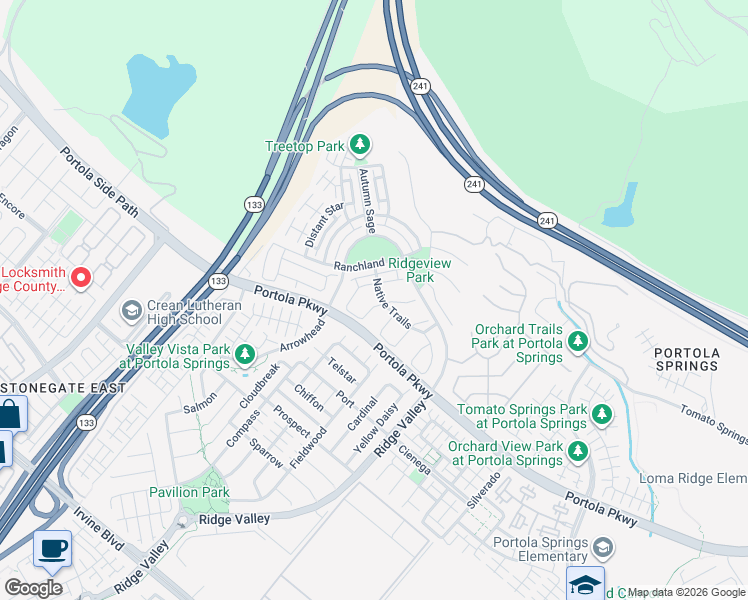map of restaurants, bars, coffee shops, grocery stores, and more near 37 Deer Track in Irvine