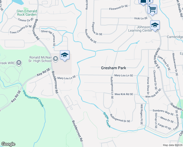 map of restaurants, bars, coffee shops, grocery stores, and more near 1728 Mary Lou Lane Southeast in Atlanta