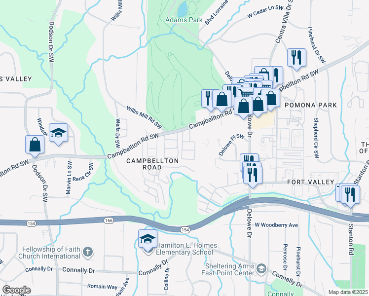map of restaurants, bars, coffee shops, grocery stores, and more near 2280 Campbellton Road Southwest in Atlanta