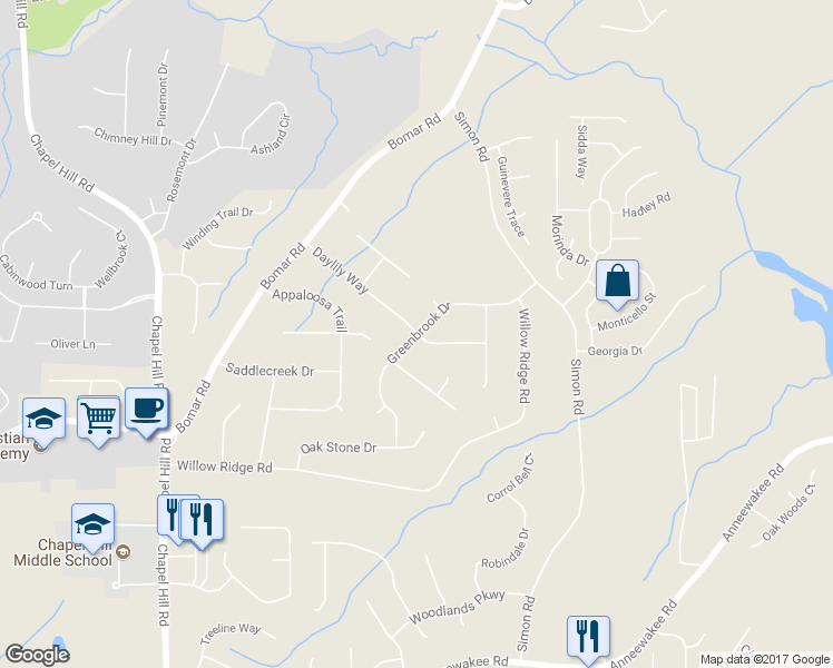map of restaurants, bars, coffee shops, grocery stores, and more near 3899 Daylily Way in Douglasville