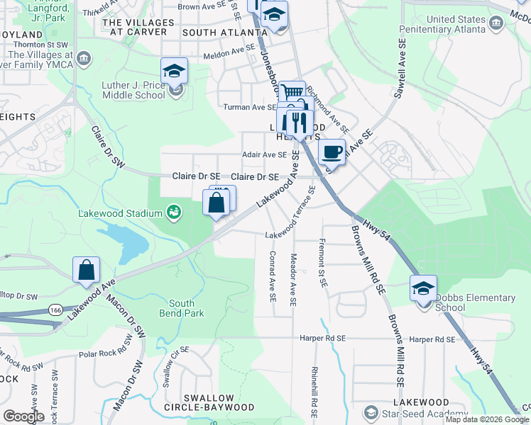map of restaurants, bars, coffee shops, grocery stores, and more near in Atlanta