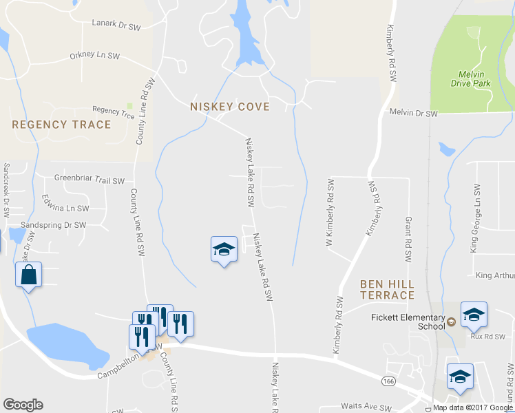 map of restaurants, bars, coffee shops, grocery stores, and more near 4070 Annecy Drive Southwest in Atlanta