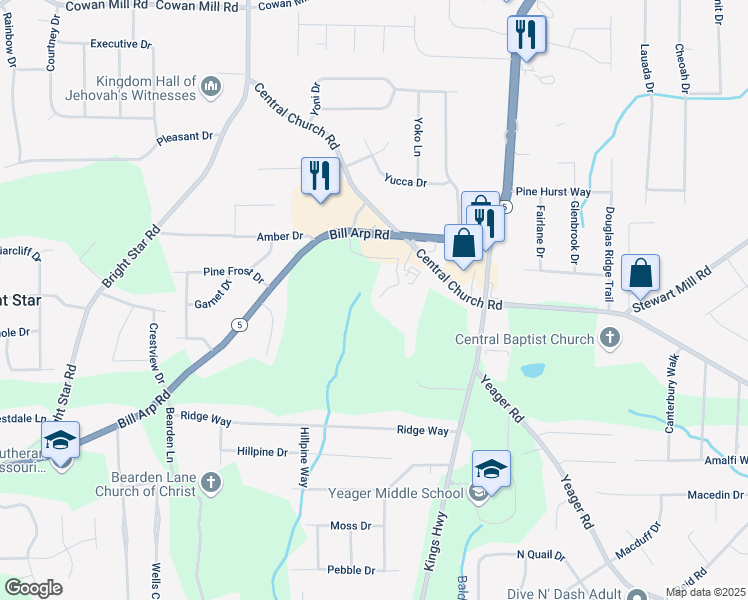map of restaurants, bars, coffee shops, grocery stores, and more near 3684 Georgia 5 in Douglasville