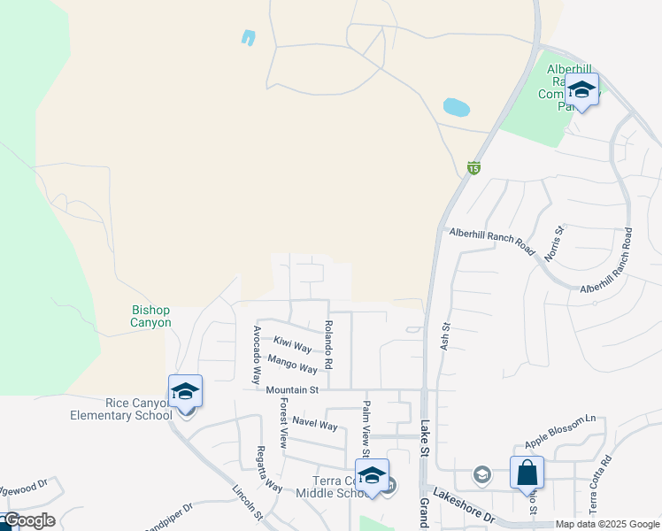 map of restaurants, bars, coffee shops, grocery stores, and more near 28900 Bayberry Drive in Lake Elsinore