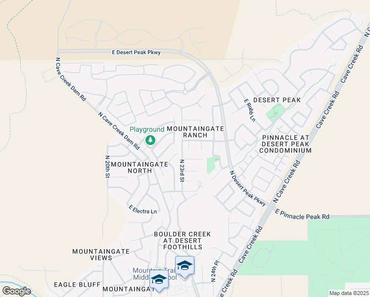 map of restaurants, bars, coffee shops, grocery stores, and more near 23912 North 23rd Place in Phoenix