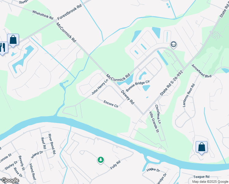 map of restaurants, bars, coffee shops, grocery stores, and more near 230 Encore Circle in Myrtle Beach
