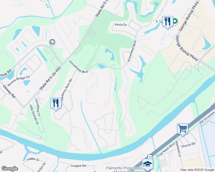 map of restaurants, bars, coffee shops, grocery stores, and more near 858 Bluefish Court in Myrtle Beach