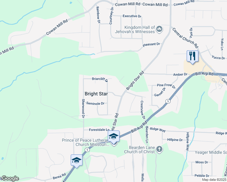 map of restaurants, bars, coffee shops, grocery stores, and more near 6549 Biscayne Way in Douglasville