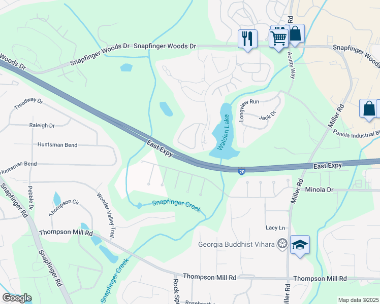 map of restaurants, bars, coffee shops, grocery stores, and more near 2849 Snapfinger Manor in Decatur
