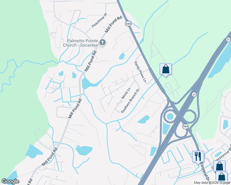 map of restaurants, bars, coffee shops, grocery stores, and more near 301 Maui Court in Myrtle Beach