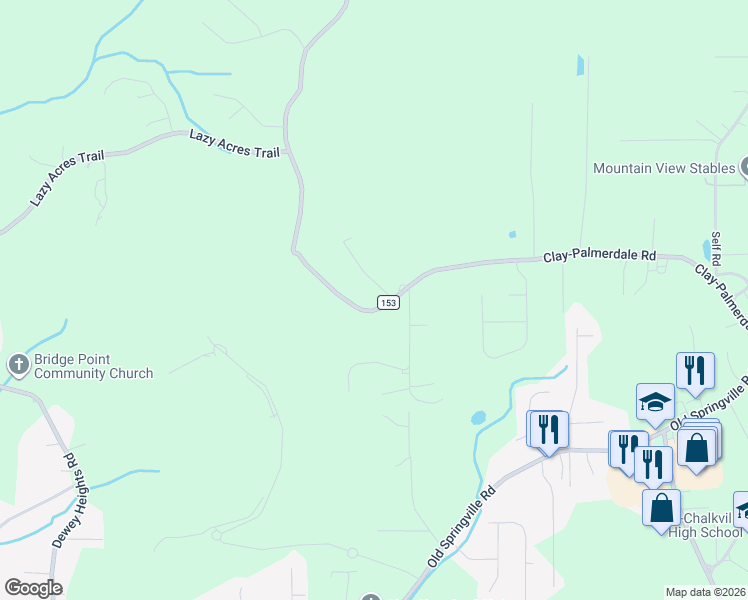map of restaurants, bars, coffee shops, grocery stores, and more near 6090 Clay-Palmerdale Road in Pinson
