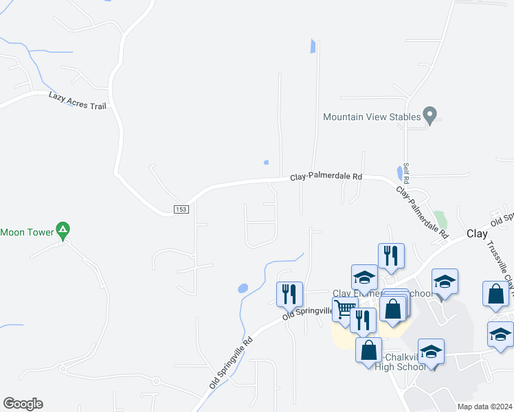 map of restaurants, bars, coffee shops, grocery stores, and more near 6251 Renda Circle in Pinson