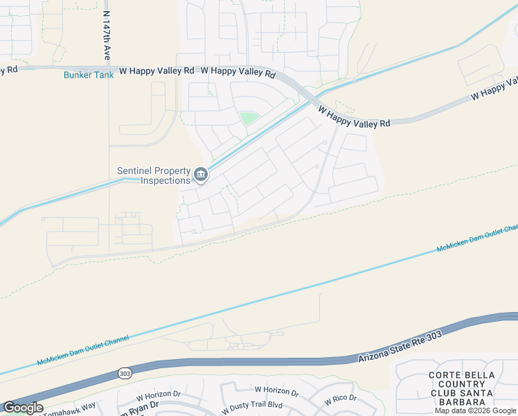 map of restaurants, bars, coffee shops, grocery stores, and more near Maricopa Trail in Surprise