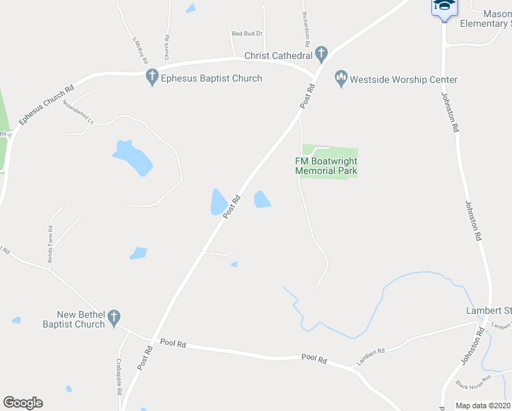 map of restaurants, bars, coffee shops, grocery stores, and more near 3692 Post Road in Winston