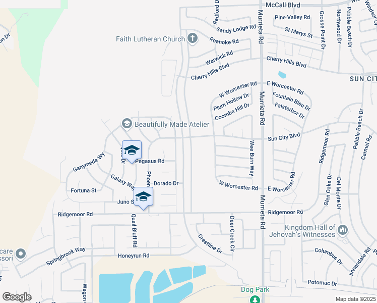 map of restaurants, bars, coffee shops, grocery stores, and more near 28685 Portsmouth Drive in Menifee