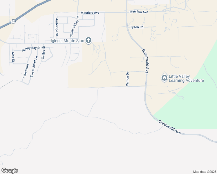 map of restaurants, bars, coffee shops, grocery stores, and more near Little Valley Road in Perris