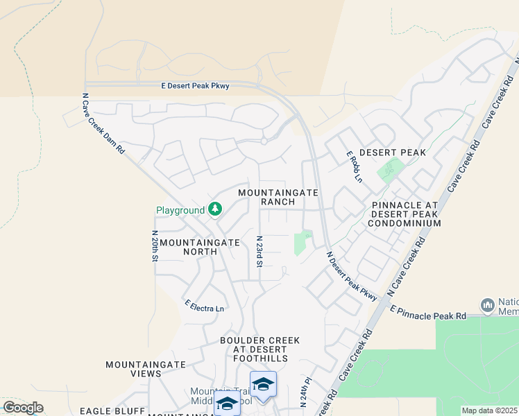 map of restaurants, bars, coffee shops, grocery stores, and more near 23912 North 23rd Place in Phoenix