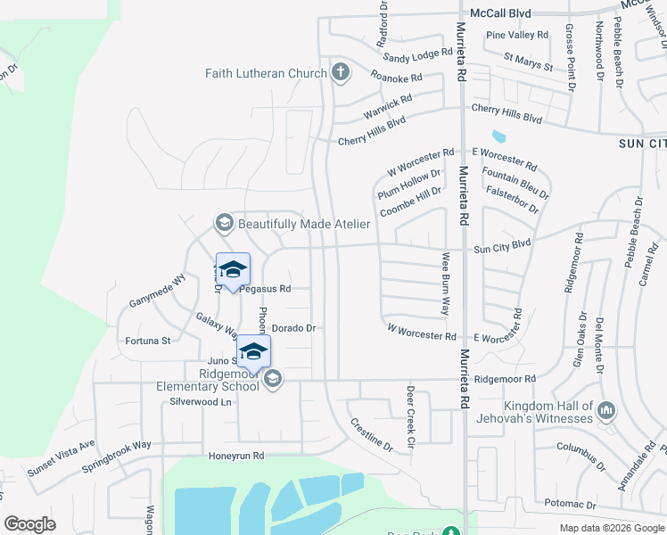 map of restaurants, bars, coffee shops, grocery stores, and more near 28671 Portsmouth Drive in Menifee