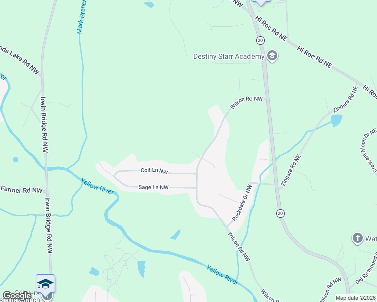 map of restaurants, bars, coffee shops, grocery stores, and more near 2230-2304 Wilson Road Northwest in Conyers
