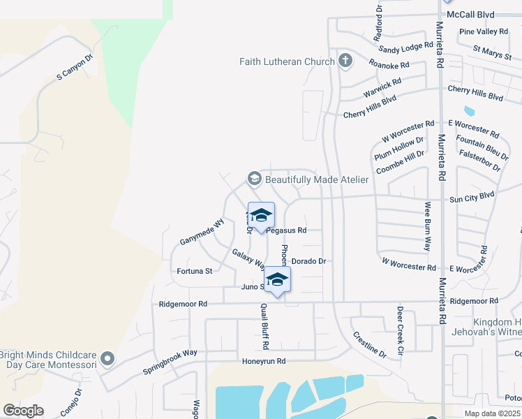 map of restaurants, bars, coffee shops, grocery stores, and more near 28663 Eridanus Drive in Menifee