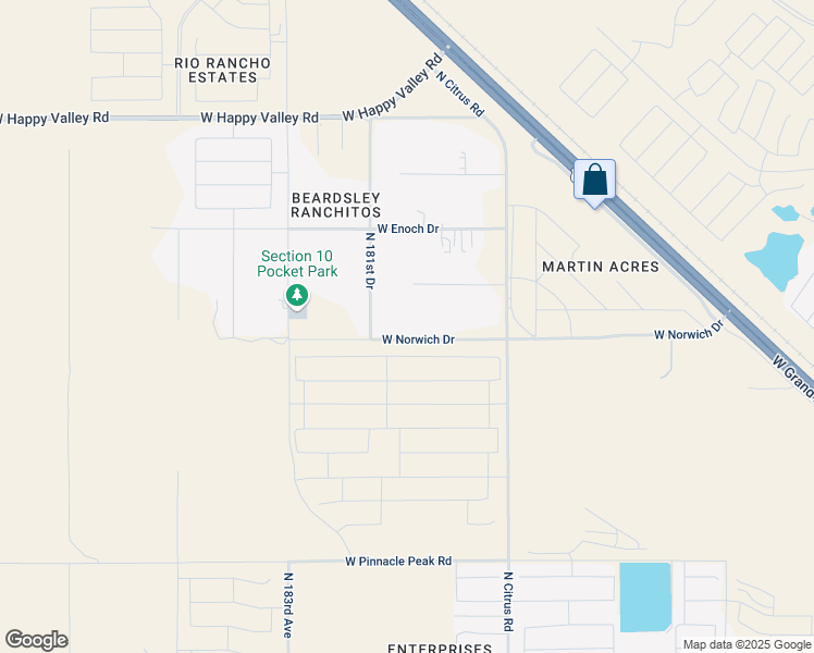 map of restaurants, bars, coffee shops, grocery stores, and more near 18048 West Norwich Drive in Surprise