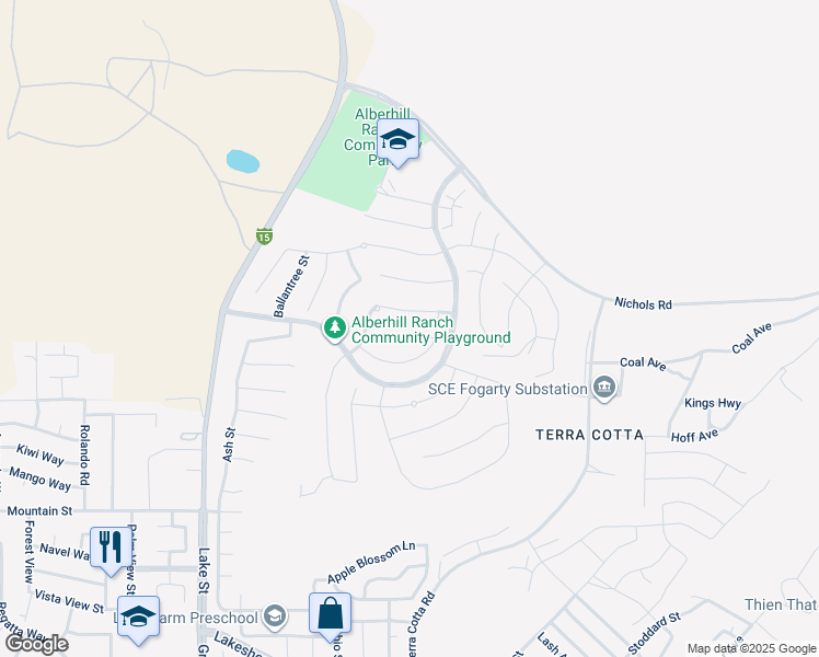 map of restaurants, bars, coffee shops, grocery stores, and more near 4146 Lovitt Circle in Lake Elsinore