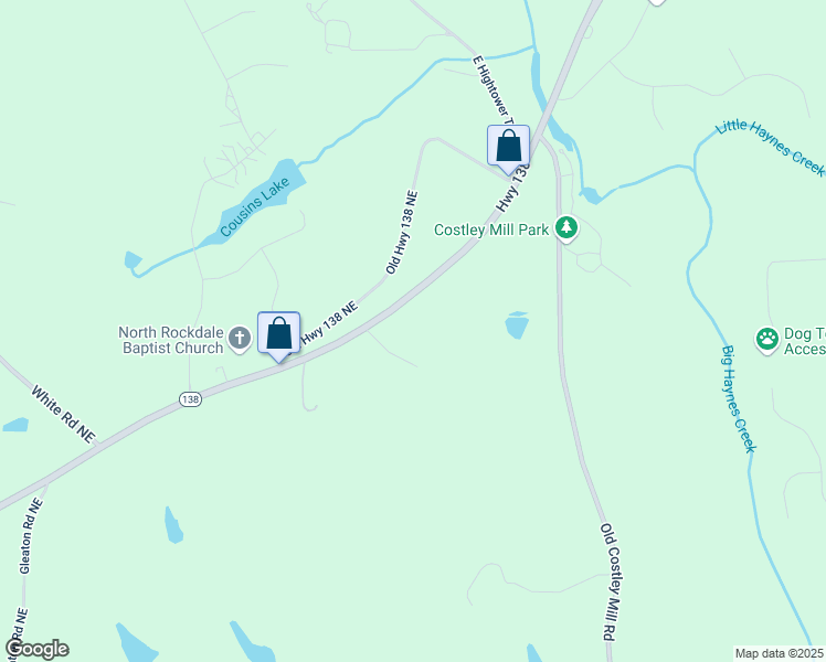 map of restaurants, bars, coffee shops, grocery stores, and more near 3295 Georgia 138 in Conyers
