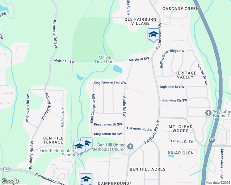 map of restaurants, bars, coffee shops, grocery stores, and more near 1840 King Alfred Drive Southwest in Atlanta