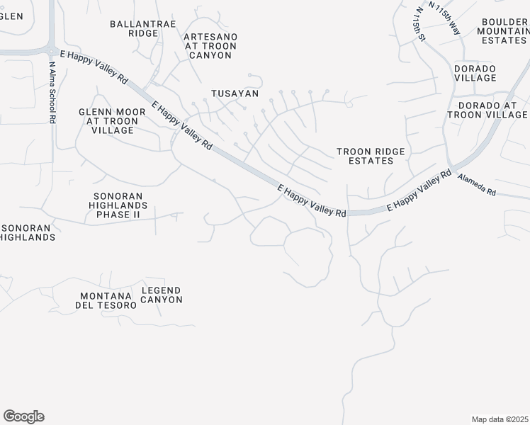 map of restaurants, bars, coffee shops, grocery stores, and more near 10801 East Happy Valley Road in Scottsdale