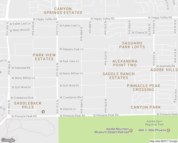 map of restaurants, bars, coffee shops, grocery stores, and more near 4816 West Misty Willow Lane in Glendale