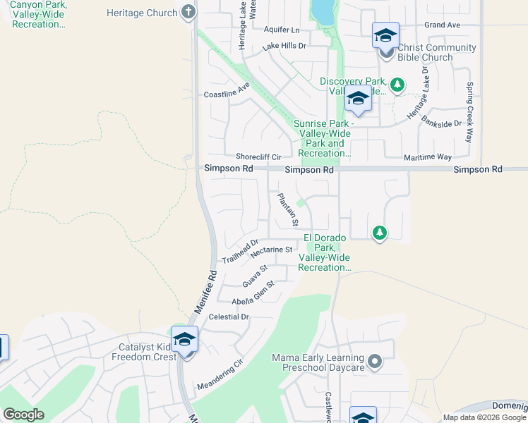 map of restaurants, bars, coffee shops, grocery stores, and more near 28662 Wedelia Street in Menifee