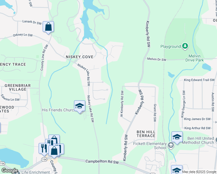 map of restaurants, bars, coffee shops, grocery stores, and more near 4015 Moheb Street Southwest in Atlanta