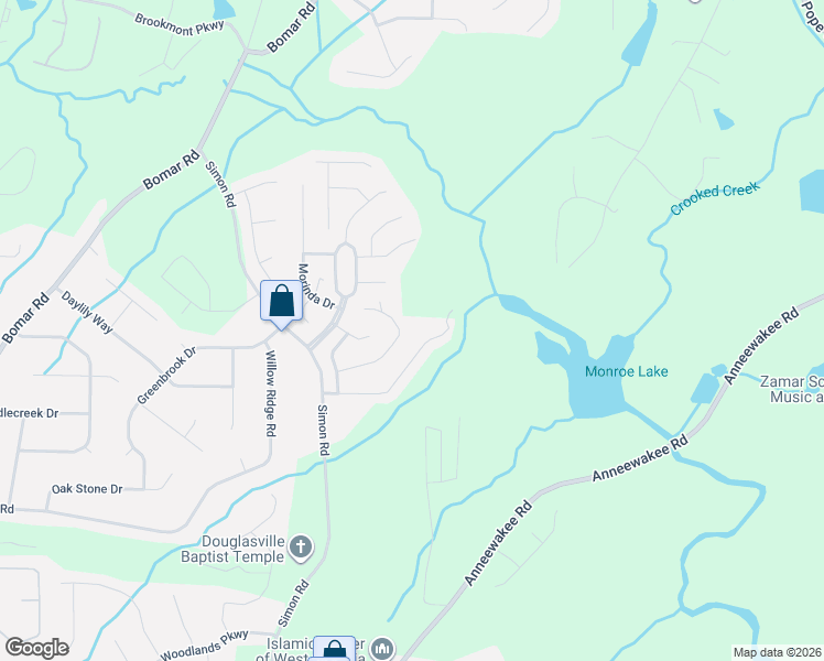 map of restaurants, bars, coffee shops, grocery stores, and more near 3720 Georgia Drive in Douglasville