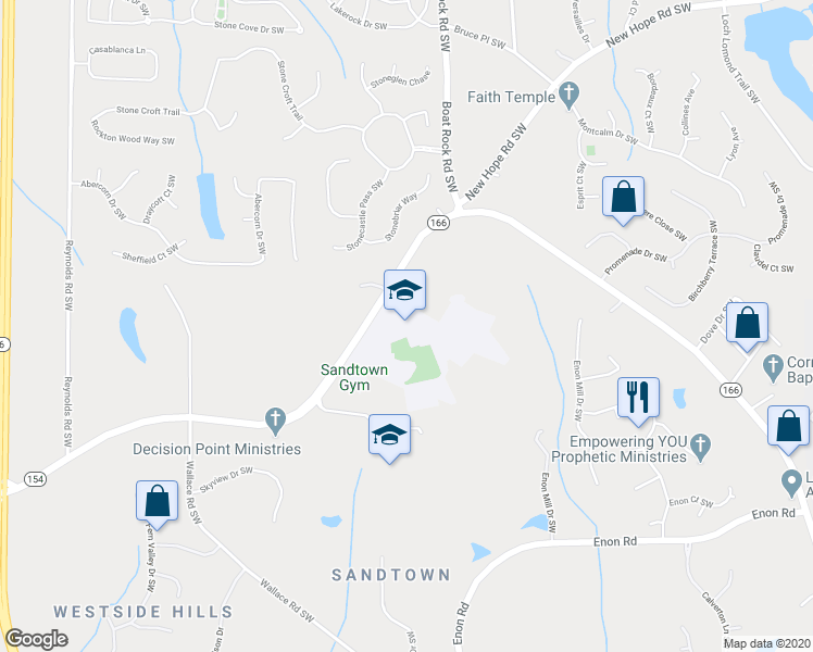 map of restaurants, bars, coffee shops, grocery stores, and more near 5320 Campbellton Road Southwest in Atlanta