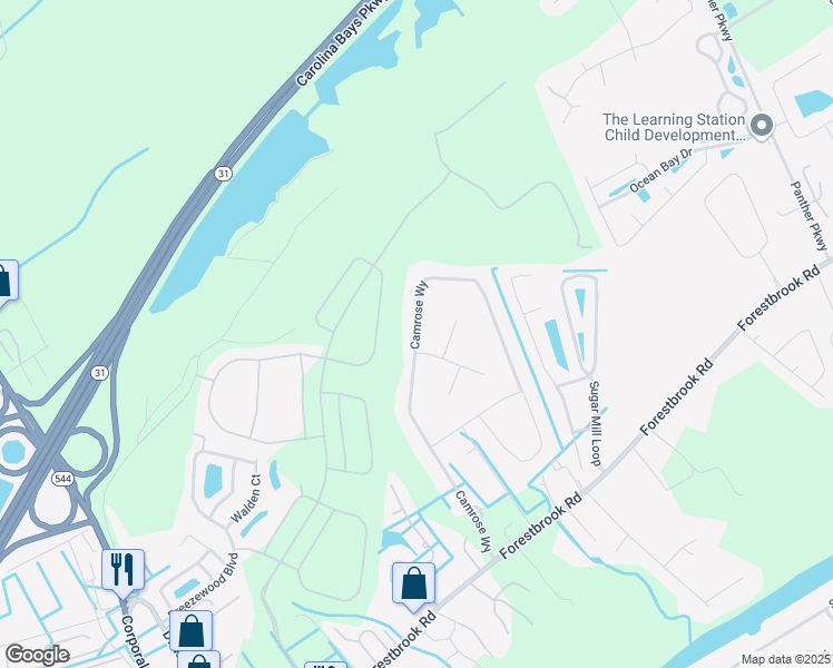 map of restaurants, bars, coffee shops, grocery stores, and more near 198 Camrose Way in Myrtle Beach