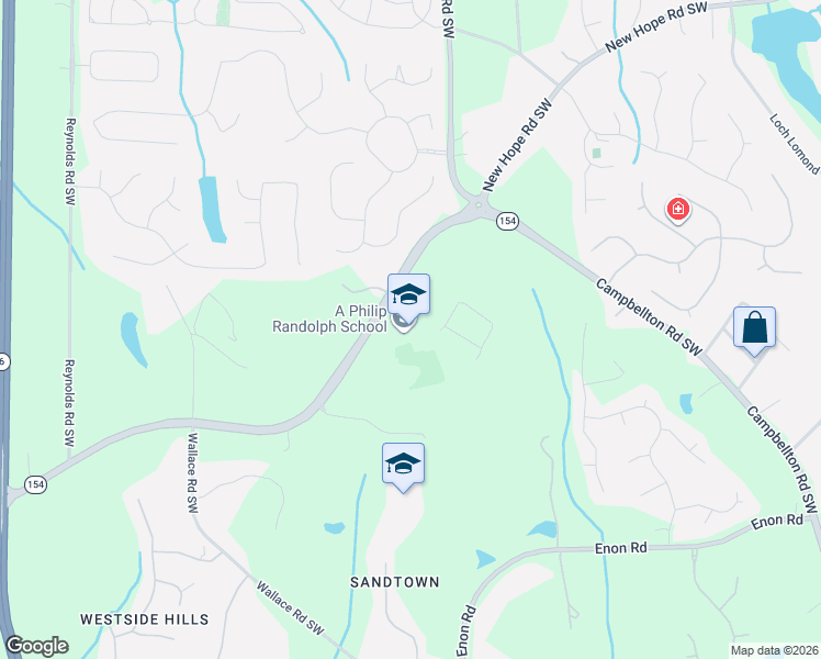 map of restaurants, bars, coffee shops, grocery stores, and more near 5320 Campbellton Road Southwest in Atlanta