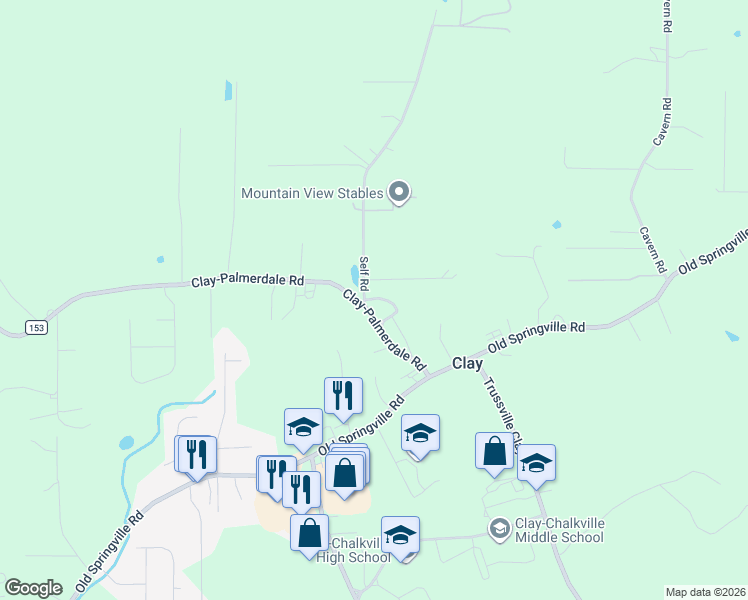 map of restaurants, bars, coffee shops, grocery stores, and more near 6510 Hickory Lane in Pinson
