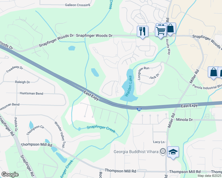 map of restaurants, bars, coffee shops, grocery stores, and more near 2894 Snapfinger Manor in Decatur