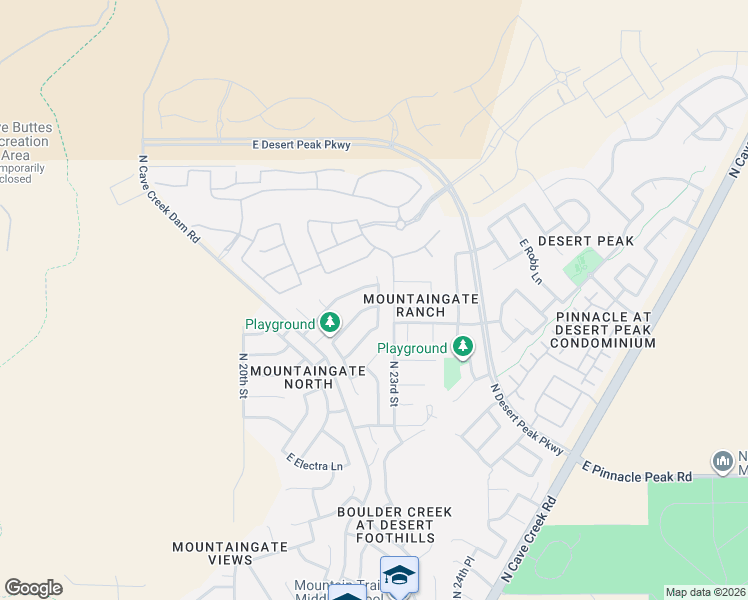 map of restaurants, bars, coffee shops, grocery stores, and more near 2253 East Mariposa Grande in Phoenix