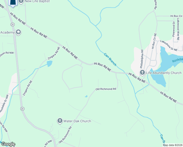 map of restaurants, bars, coffee shops, grocery stores, and more near 1675 Hi Roc Road Northeast in Conyers