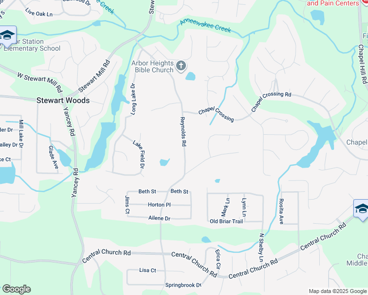 map of restaurants, bars, coffee shops, grocery stores, and more near Reynolds Road in Douglasville