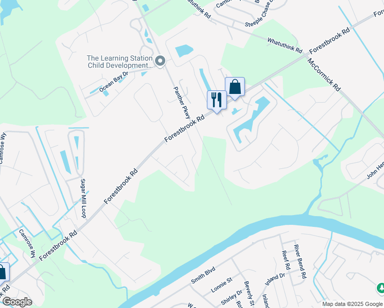 map of restaurants, bars, coffee shops, grocery stores, and more near 2650 Lucky Lane in Myrtle Beach