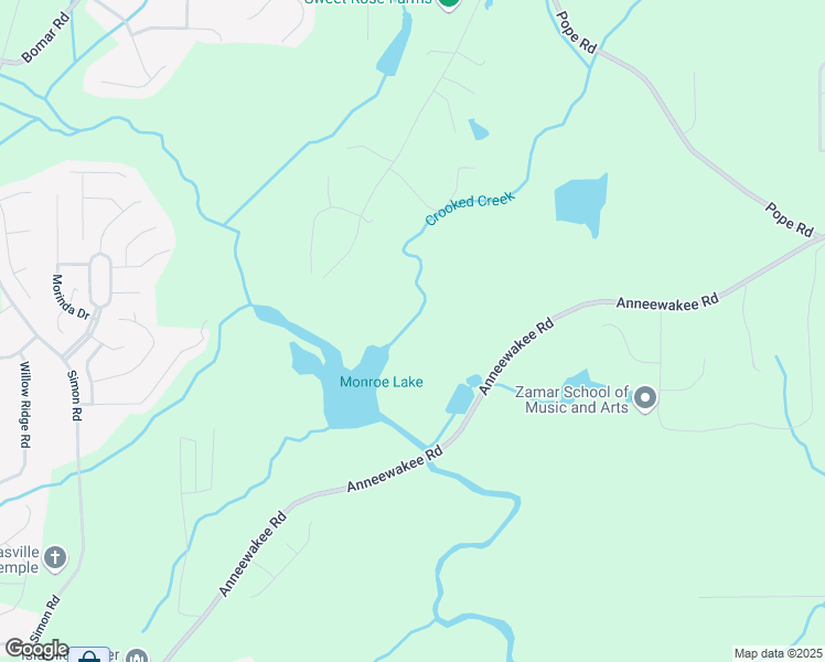 map of restaurants, bars, coffee shops, grocery stores, and more near 3781 Anneewakee Road in Douglasville