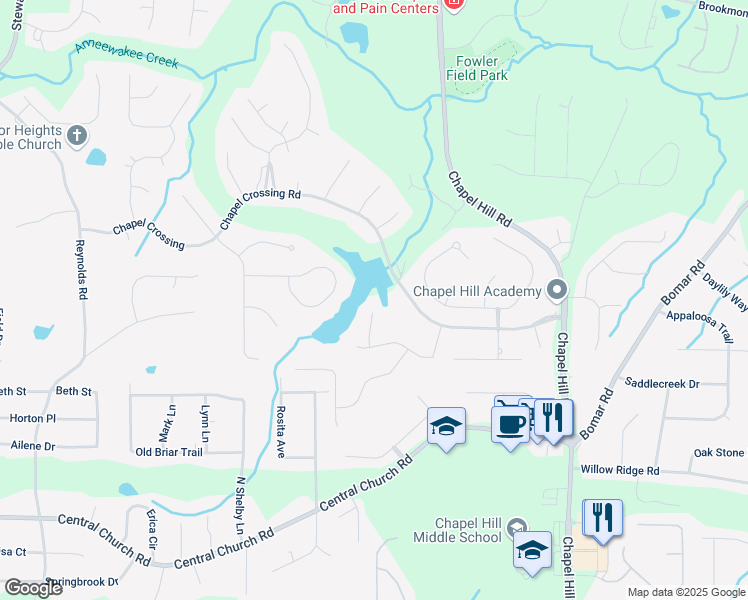 map of restaurants, bars, coffee shops, grocery stores, and more near 3718 Lake Vista in Douglasville