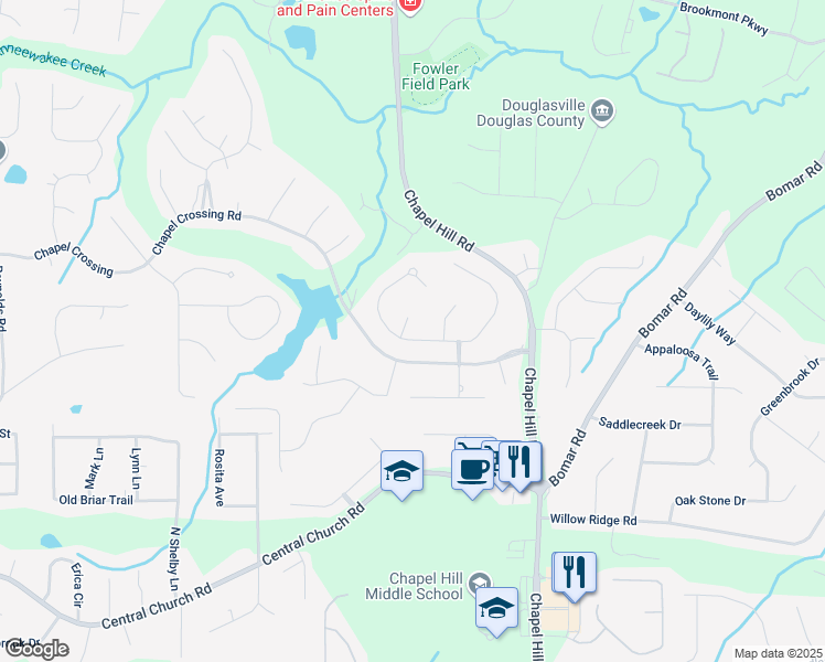 map of restaurants, bars, coffee shops, grocery stores, and more near 4448 Cabinwood Turn in Douglasville