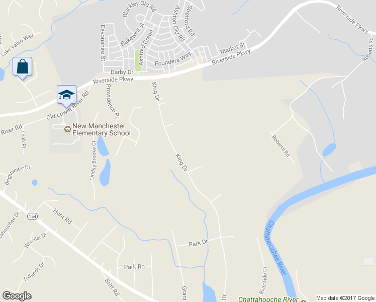 map of restaurants, bars, coffee shops, grocery stores, and more near 3650 King Drive in Douglasville