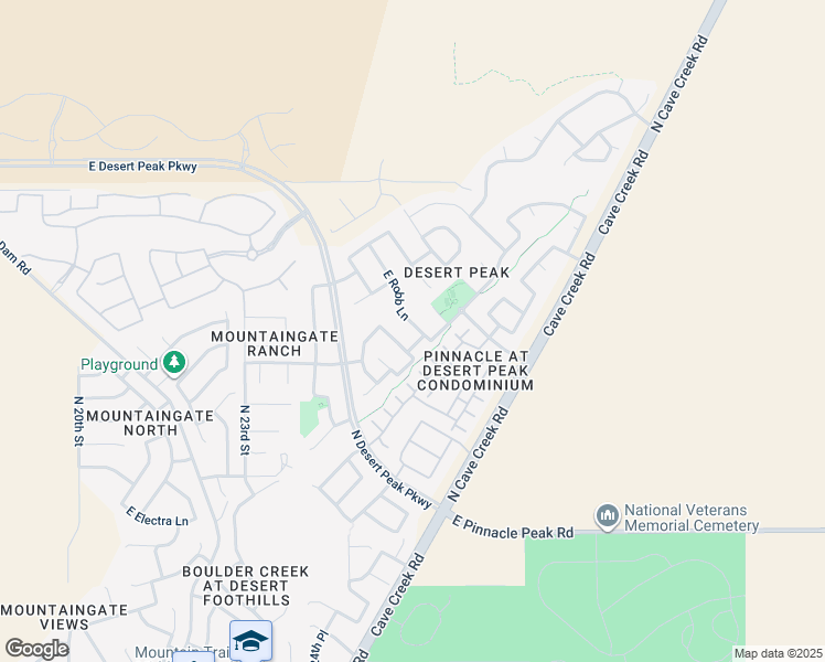 map of restaurants, bars, coffee shops, grocery stores, and more near 2605 East Robb Lane in Phoenix